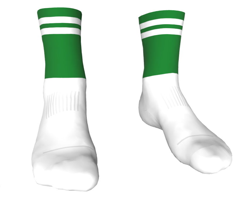 Midi Length GAA Socks Green / White