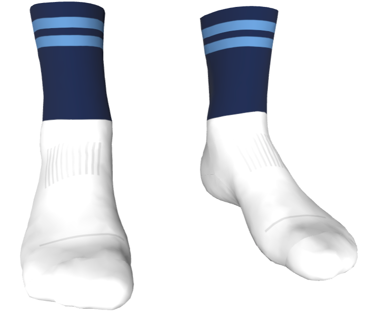 Midi Length GAA Socks - Navy / Sky Blue