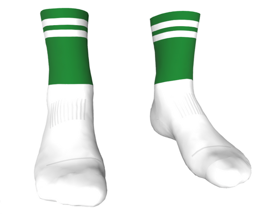 Midi Length GAA Socks Green / White