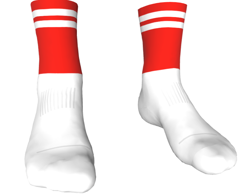 Midi Length GAA Socks Red / White