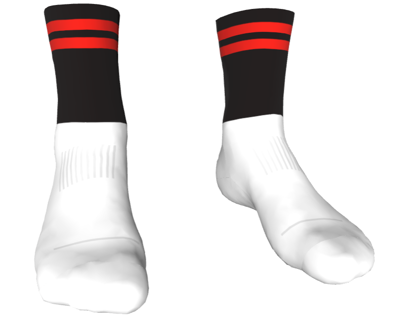 Midi Length GAA Socks Black / Red