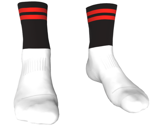 Midi Length GAA Socks Black / Red