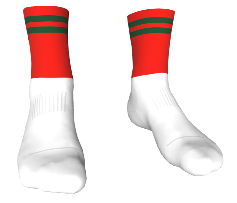 Midi Length GAA Socks Red / Green