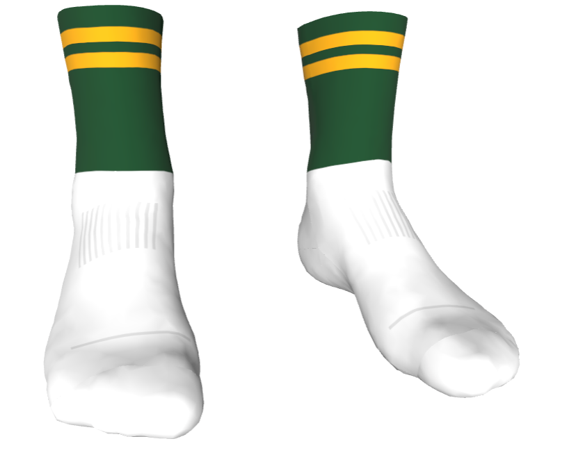 Midi Length GAA Socks Green / Amber
