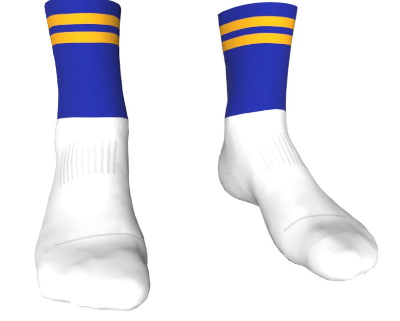 Midi Length GAA Socks Blue / Amber